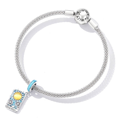 Tarot - Sun Glass Enamel Charm in Sterling Silver bracelet accessory