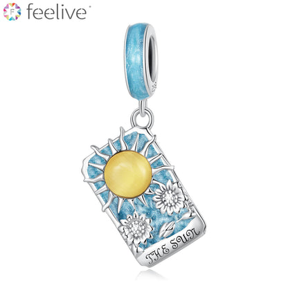 Tarot - Sun Glass Enamel Charm in Sterling Silver - Feelive