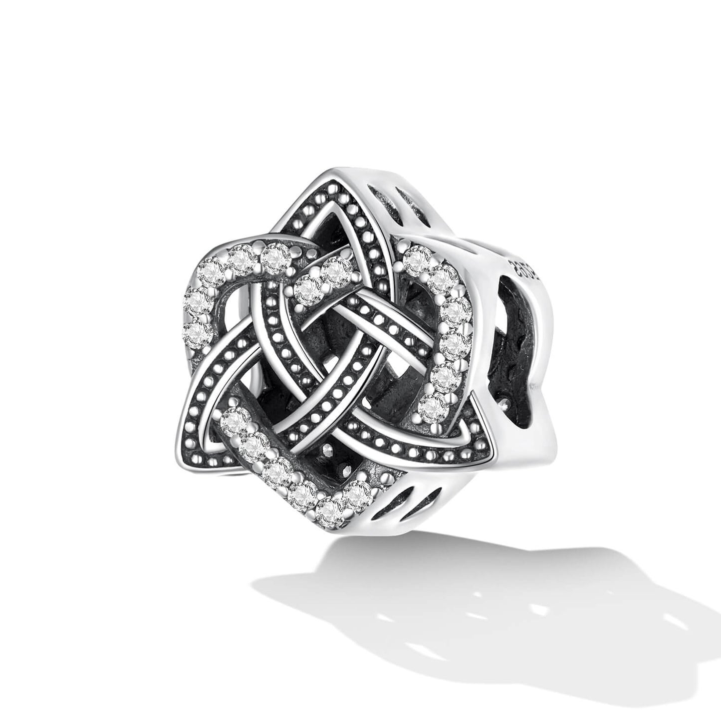 Celtic Knot Zircon Charm in Sterling Silver