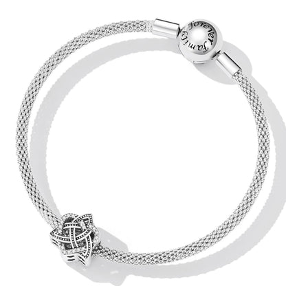 Celtic Knot Zircon Bracelet Charm in Sterling Silver