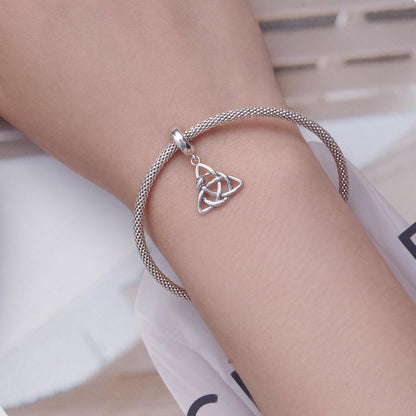 Celtic Symbol Snake Bracelet Charm in Sterling Silver