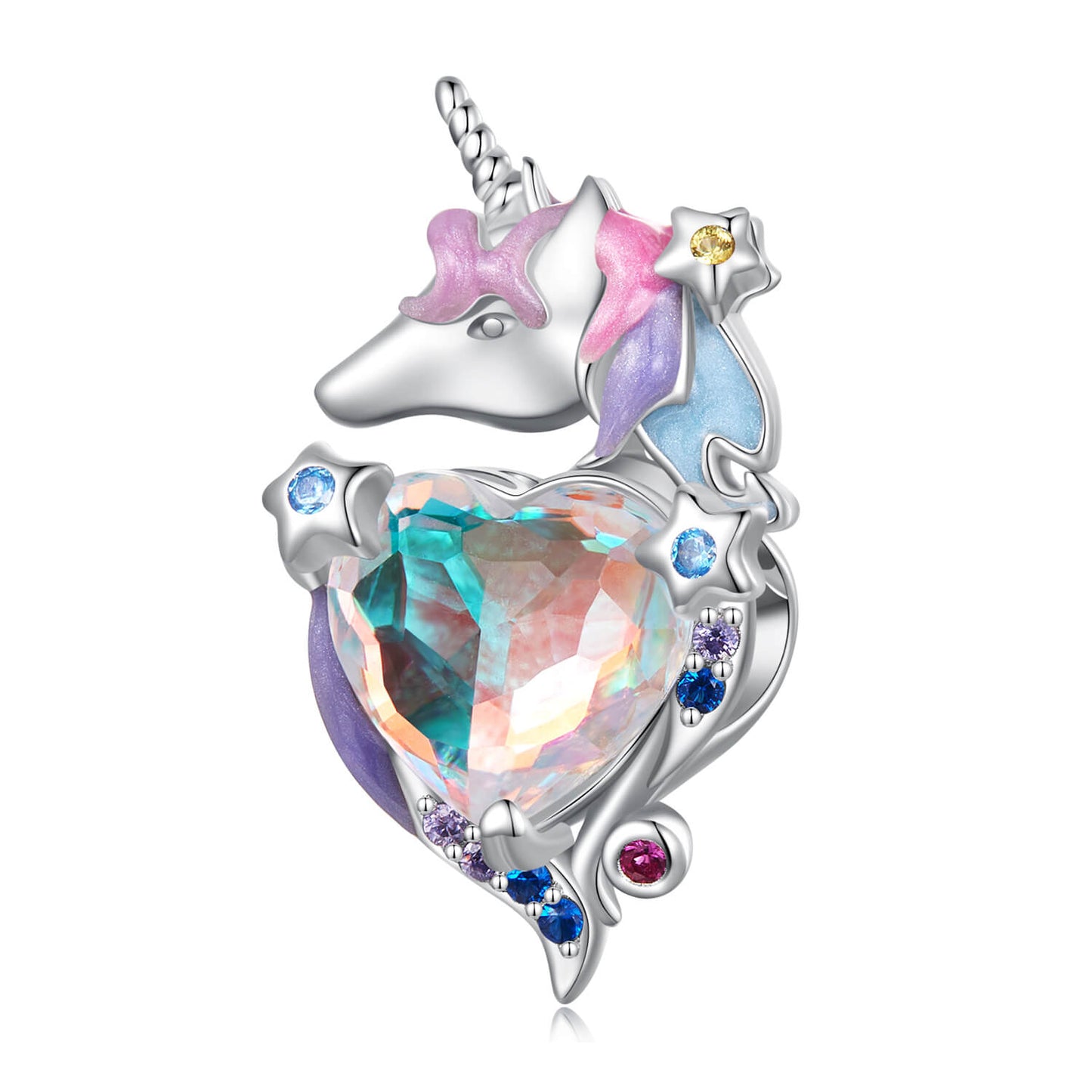 Fantasy Planet Unicorn Gem Charm Set in Sterling Silver unicorn