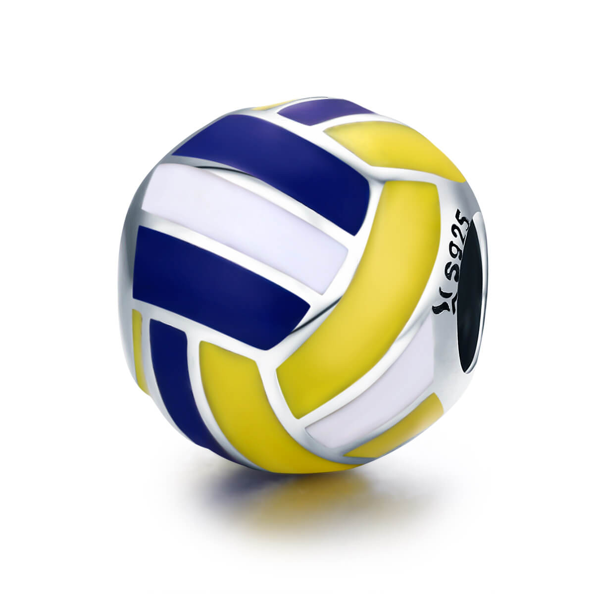 Ball Sports Series Enamel Charms Set in Sterling Silver volleyball