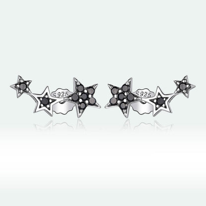 Star Talk Zircon Stud Earrings in Sterling Silver 