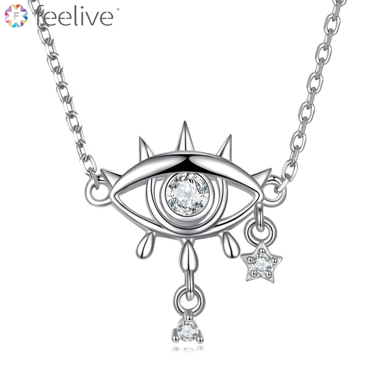 Devil's Eye Tears Pendant Necklace in Sterling Silver - Feelive