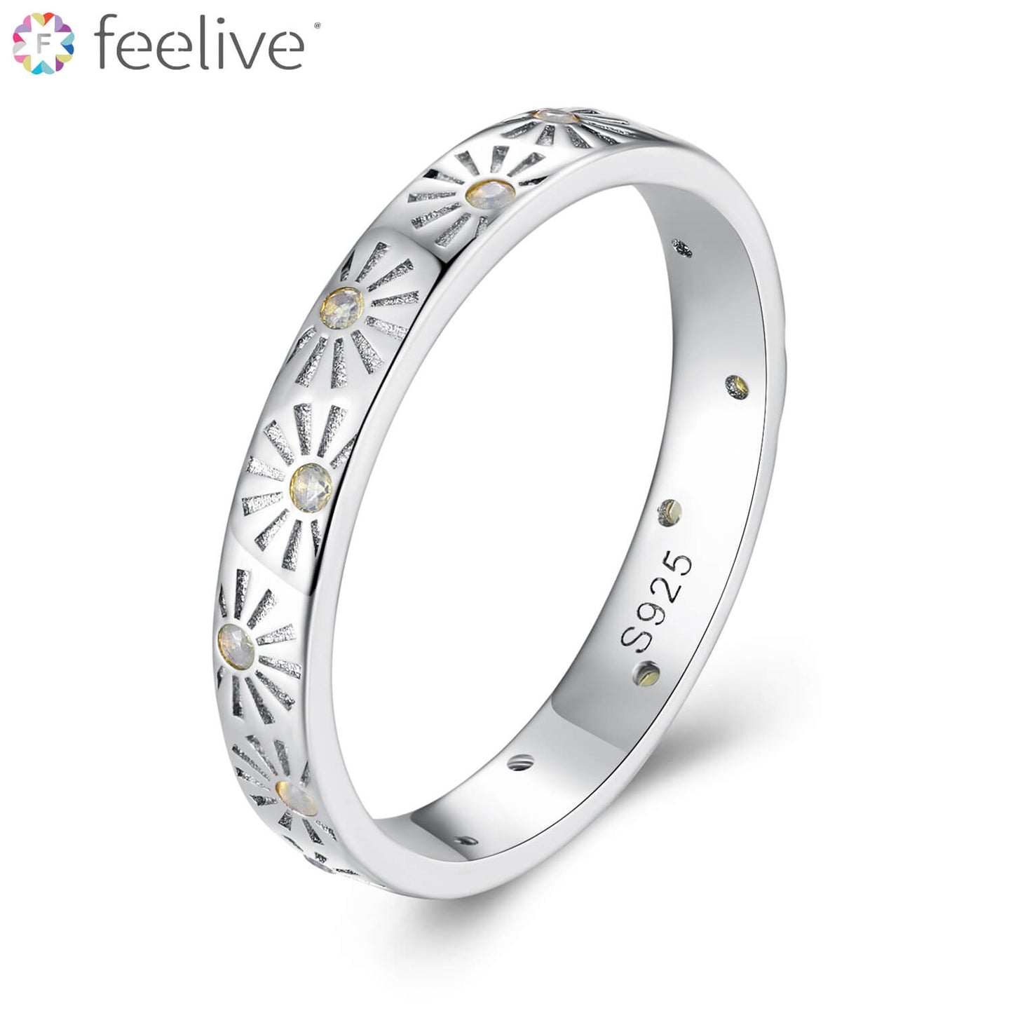 Summer Sunshine Opal Ring in Sterling Silver - Feelive