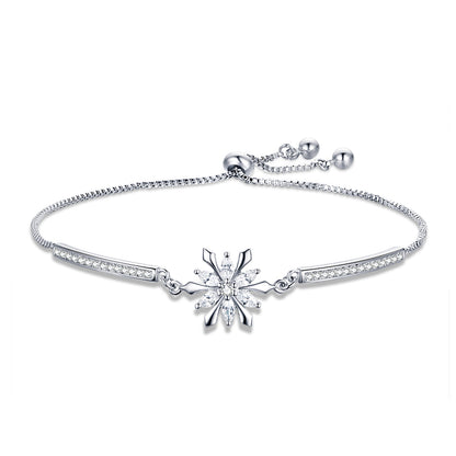 Snowflake Zircon Jewellery Set in Sterling Silver bracelet